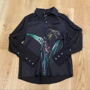 Feign Graphic Print Shirt in 100% Silk